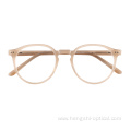 2023 Amber Reading Sustainable Round Anti Blue Light Blocking Glasses For Teens